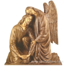 Bronze Jesus and Angel Statue for Sale